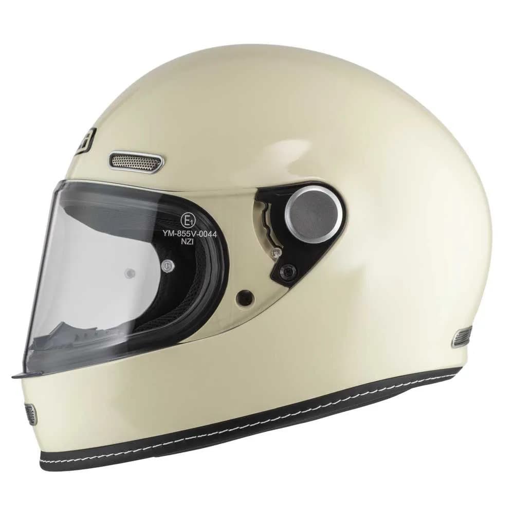 Capacete NZI Revival Bone Creme Bege Custom Aberto
