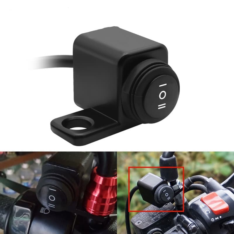 Novo Interruptor de Farol para Guidão de Motocicleta em Liga de Alumínio, Interruptor à Prova d'Água com Três Posições