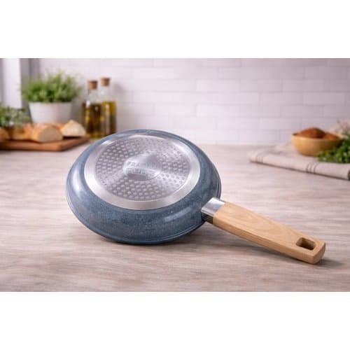 Frigideira Max Chefe Wood 22cm Antiaderente Cozinha Pratica Design Moderno Cinza