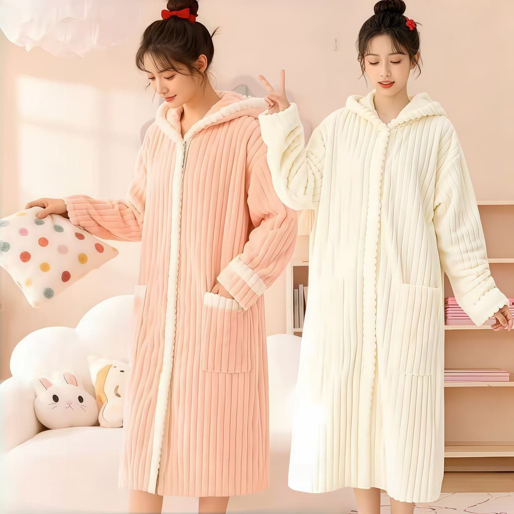 Roupão alongado outono inverno masculino feminino amarrado mais grosso novo estilo absorver água do que algodão puro abs