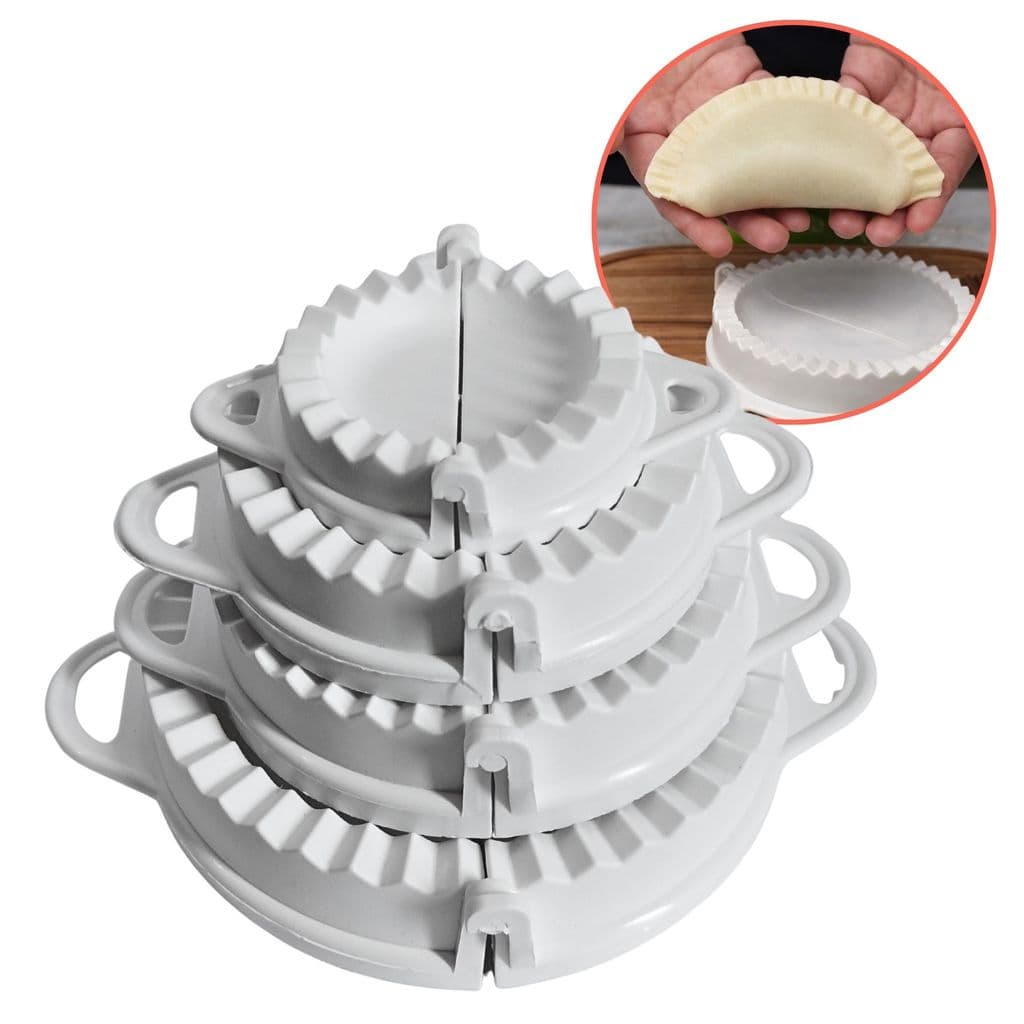 Kit 4 Formas Pastel Meia Lua Modeladora Risoles Fogaça Salgados Multiuso Molde Redondo Pastelzinho