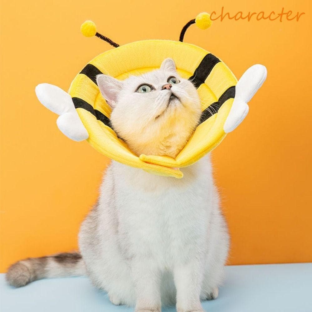 Coleira Elisabetana Para Gatos CHARACTER , De Recuperação Em Formato De Abelha De Algodão Anti-Lamber , Mordida