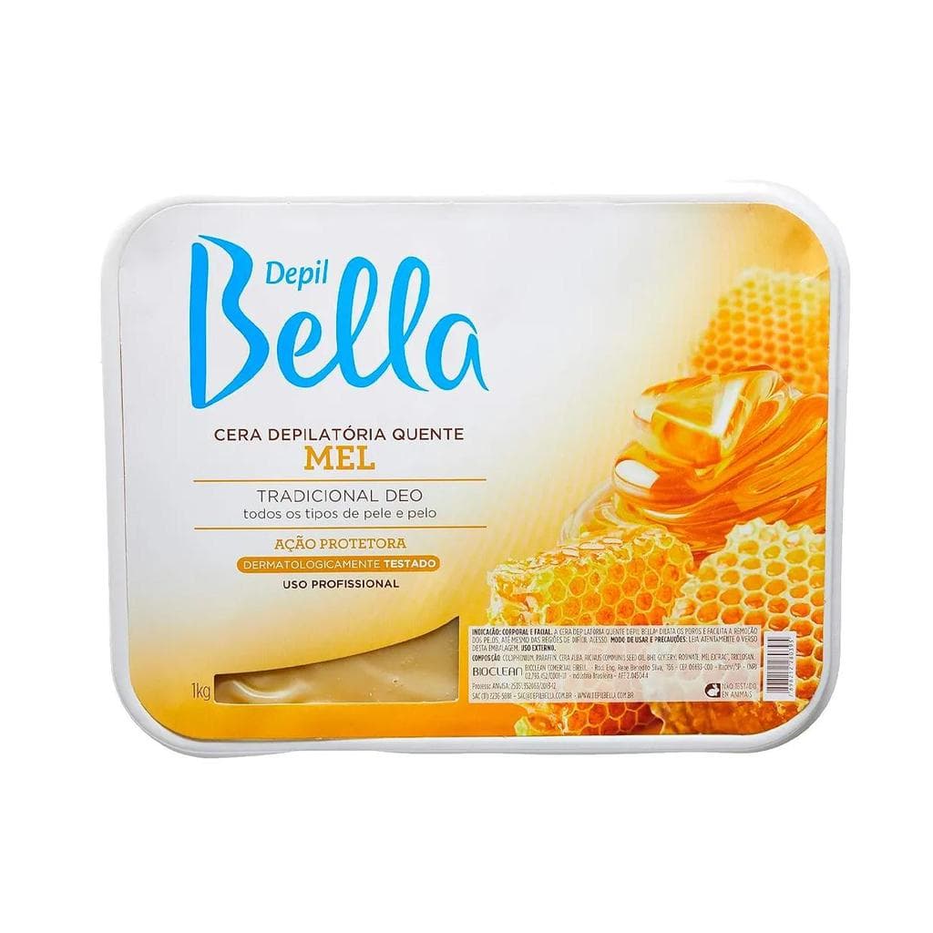 Cera Quente Em Barra Depil Bella 1kg - Mel