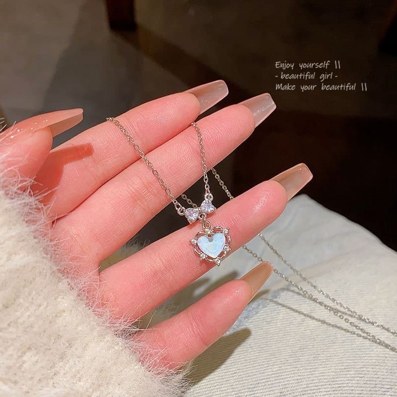 Arco amor colar feminino luz luxo All-Match High-End Design influenciador mesmo estilo titânio aço