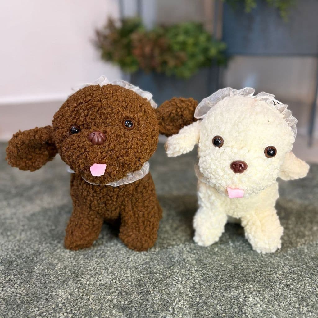Escolha de presente em pelúcia: o adorável modelo de casal do Lino Dog, ideal para crianças, super macio, 20 cm, super R