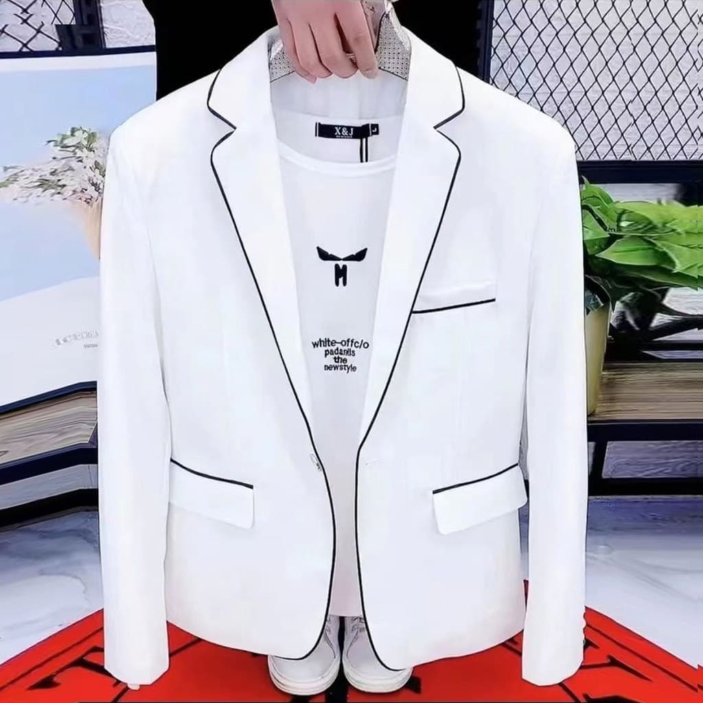 Primavera outono terno masculino bonito Casual terno versão coreana na moda pequeno terno masculino moda cabeleireiro ja