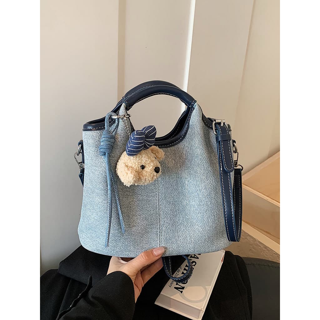 bolsa feminina bolsa transversal feminino Contraste cor Denim padrão pequeno saco feminino 2026 novo estilo na moda Comm