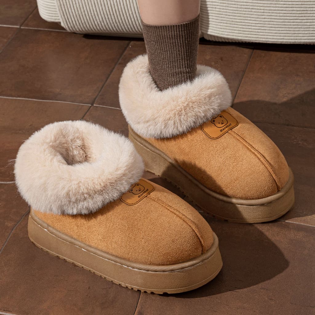Botas de neve de sola grossa femininas 2025 inverno novo estilo exterior usar pelúcia engrossado Anti-deslizamento casa
