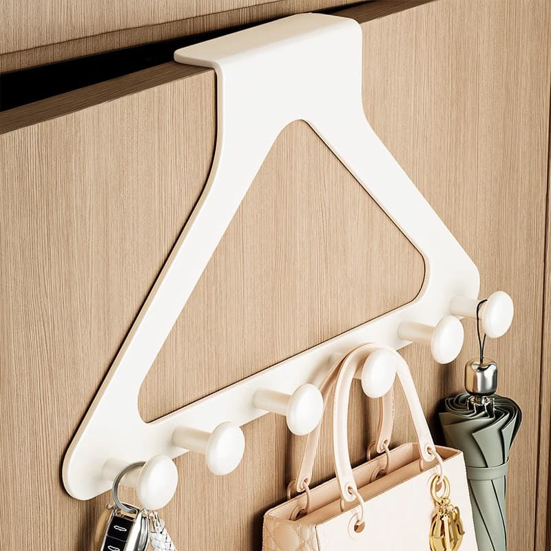 Gancho traseiro de porta estilo japonês, cabide estendido para porta de quarto, porta perfurada, armazenamento traseiro,