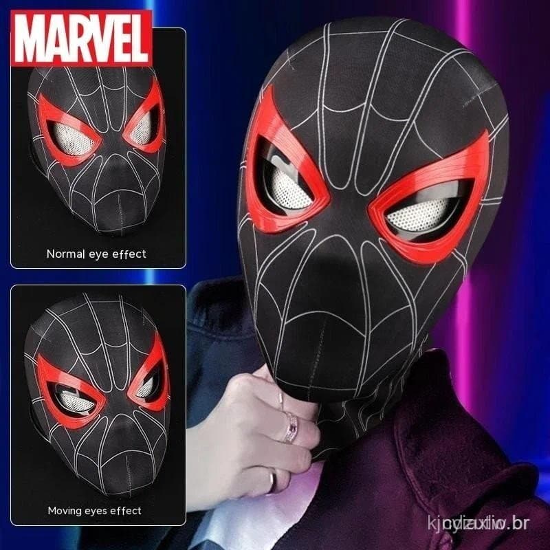 Máscara de RPG do Homem-Aranha Elástica com Olhos Móveis, Acessório de Cabeça "No Way Home" Homem-Aranha 1:1 Brinquedo d