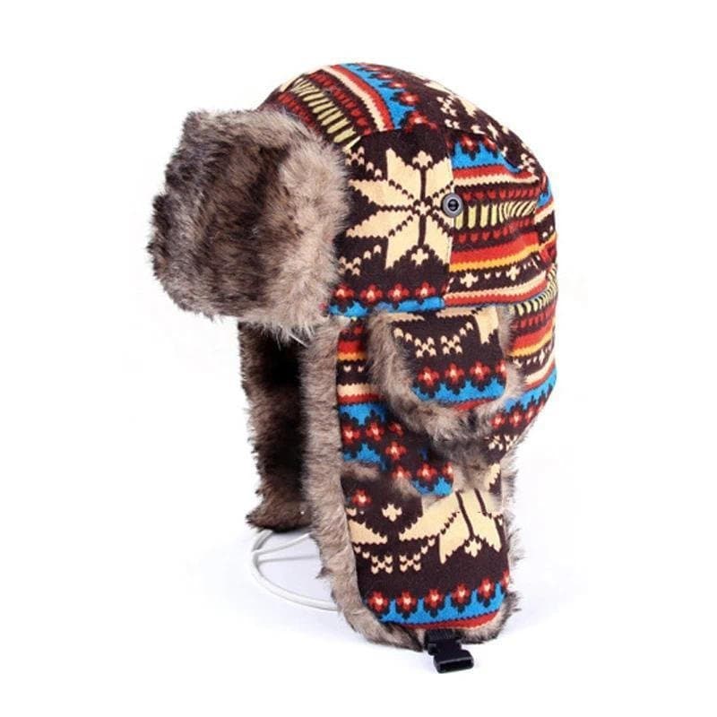 2025 Padrão De Floco De Neve Russo Ushanka Chapéus Com Earflap Quente Feminino Colorido Bombardeiro Senhoras Boné À Prov
