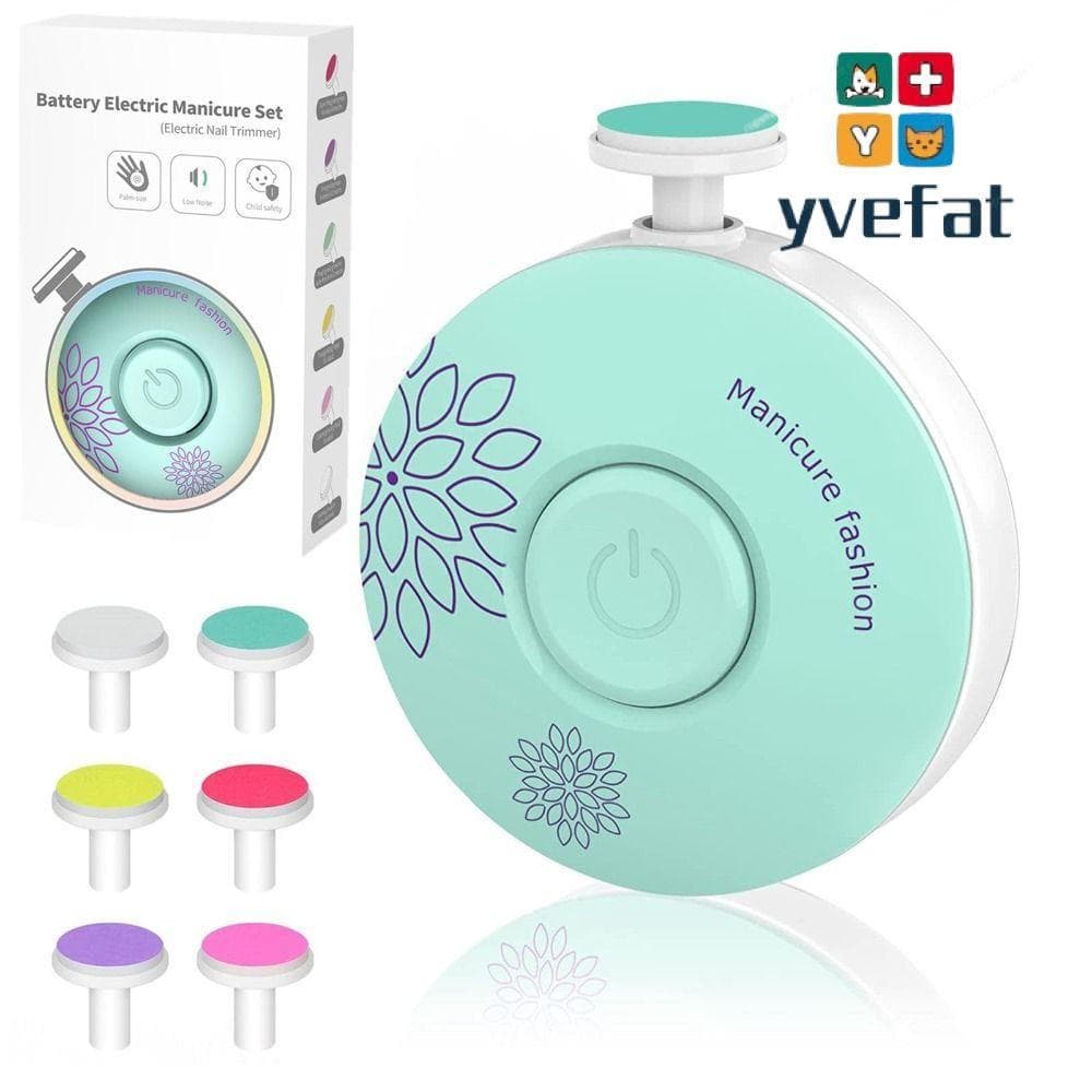 YVEFAT Cortador De Unhas Elétrico Para Bebês , Design Seguro , 6 Cabeças De Moagem , Aparador Operação Silenciosa