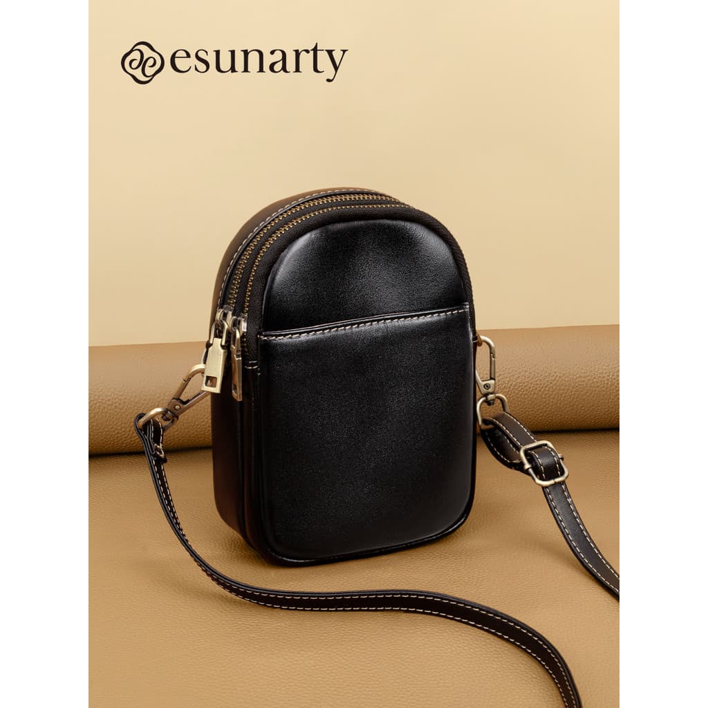 Bolsa de couro genuíno para celular feminina 2026 novo estilo mensageiro Mini bolsa pequena bolsa de ombro Vertical prim