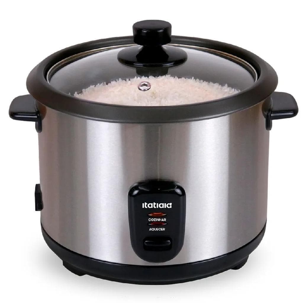 Panela Elétrica de Arroz Itatiaia 220V 1,5L Inox 500W Antiaderente 8 Xícaras Cozimento a Vapor Fácil Limpeza