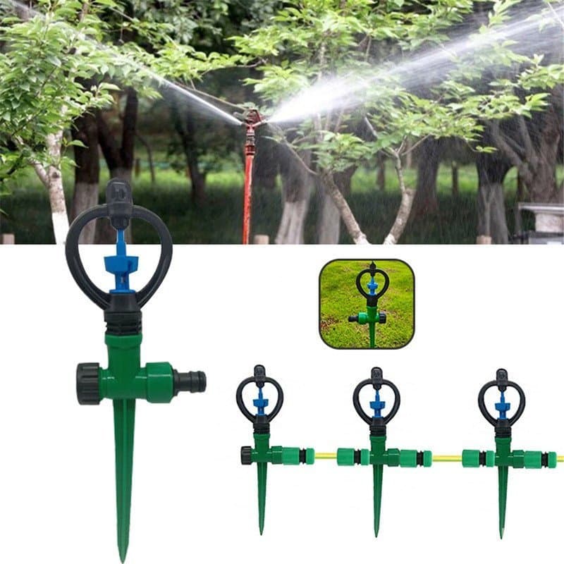 Aspersor Jardim Fazenda Irrigação Com Suporte 360 Graus Giratório Gramado Água
