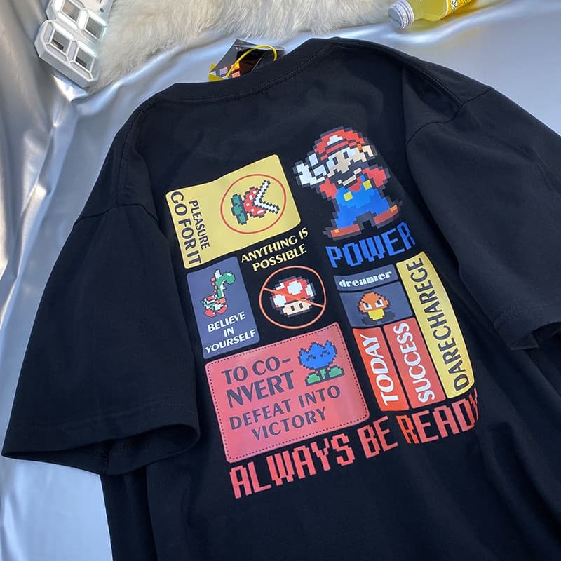 Camiseta Mario Power Filme e Jogo Camisa T-shirt Unissex Blusa Algodão Básica