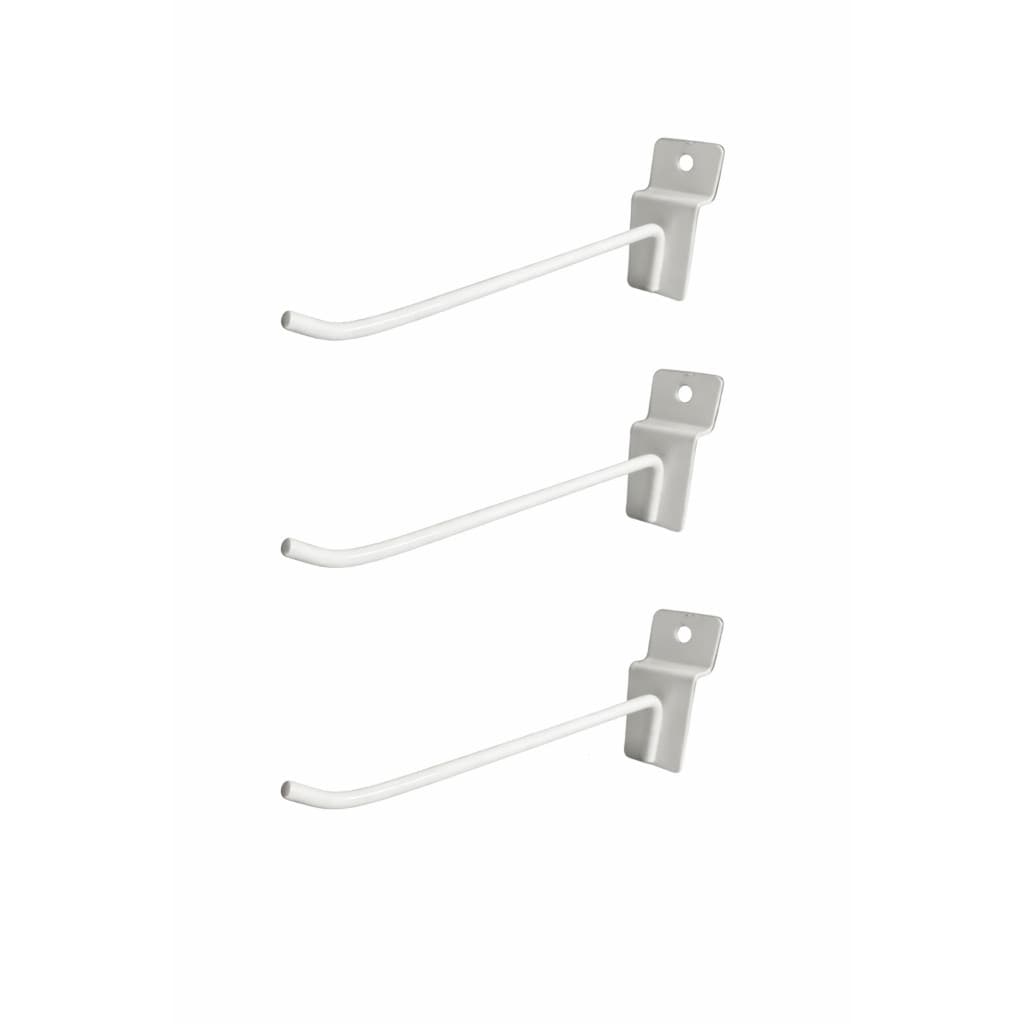 Gancho para Painel Canaletado 15cm Branco Kit 10 20 30 40 Unidades Aço Reforçado Organizador para Expositor de Produto