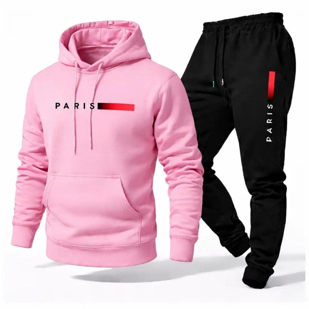 Moletom Paris Unissex Conjunto Premium Casual Capuz Calça Jogger Estampa Moderna Confortável