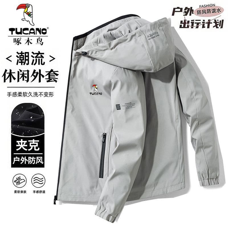 Woodpecker nova jaqueta masculina primavera outono capuz destacável jaqueta Casual na moda All-Match esportes forro de l