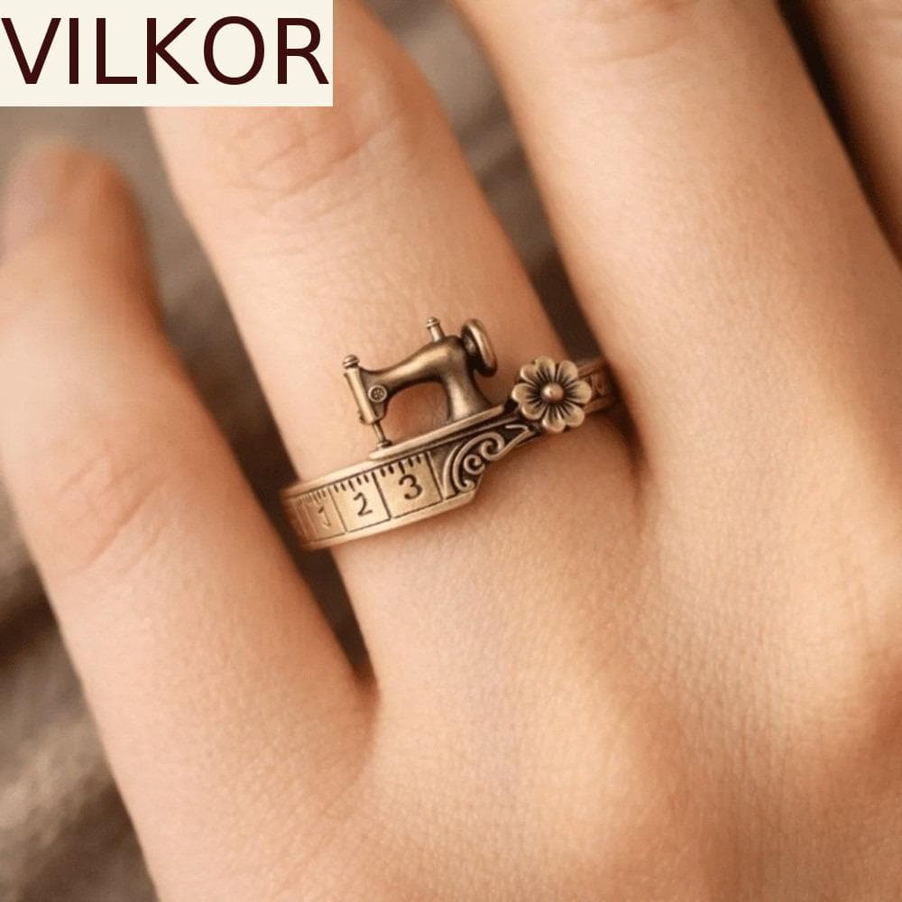 Costura VILKOR | Pulseira , De Punho Ajustável Elegante Vintage , Anel De Dedo Exclusivo Com Design Artesanal De Metal