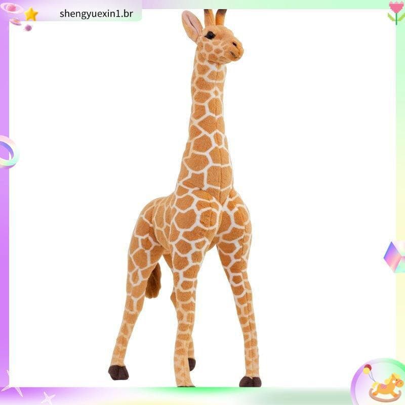 Girafa de Pelúcia Gigante de Pelúcia 120cm Boneca de Pelúcia Animal de Alta Qualidade Aniversário de Crianças Decoração