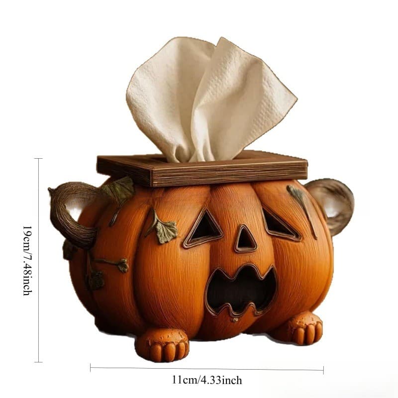 Halloween criativo abóbora caixa de tecido Retro bonito resina artesanato casa sala estar Desktop decoração ornamentos