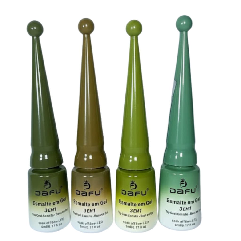 Kit Com 04 Esmalte 3 Em 1 Dafu Tons Verdes