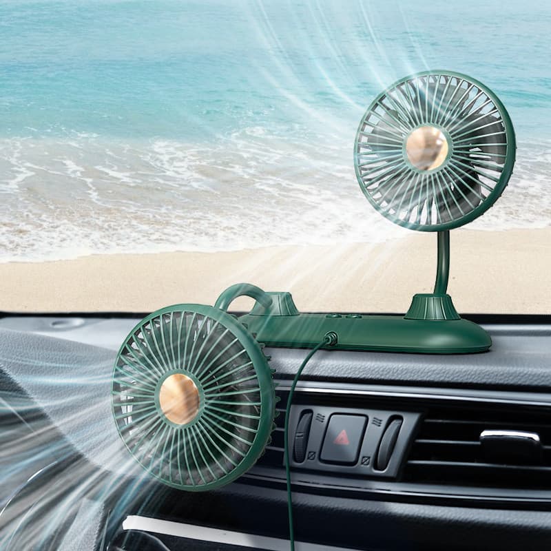 Carro de dupla utilização multifuncional criativo ventilador de três velocidades USB carro Mini ventilador