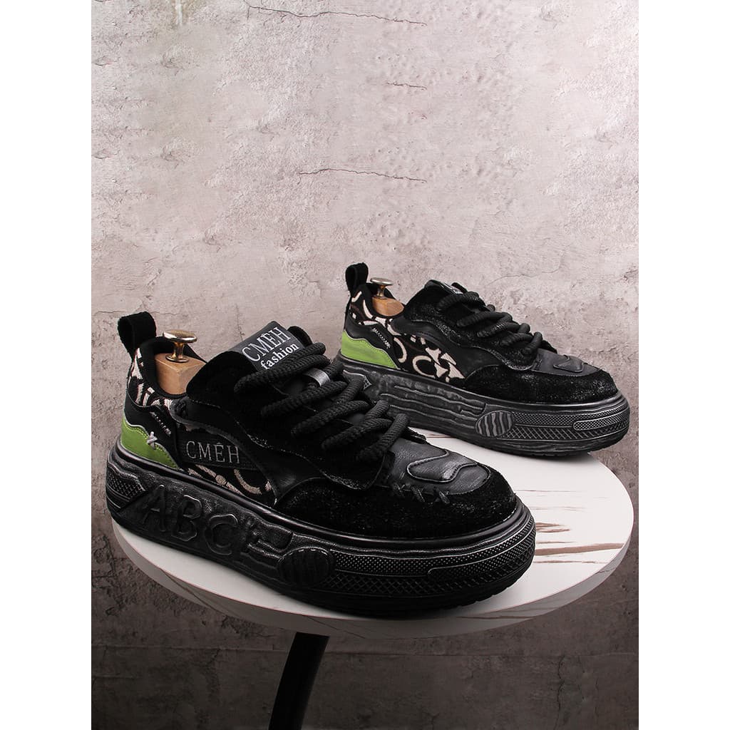 Estação europeia sapatos masculinos 2025 outono novo estilo Street Wear High-End esportes casuais tênis brancos de sola
