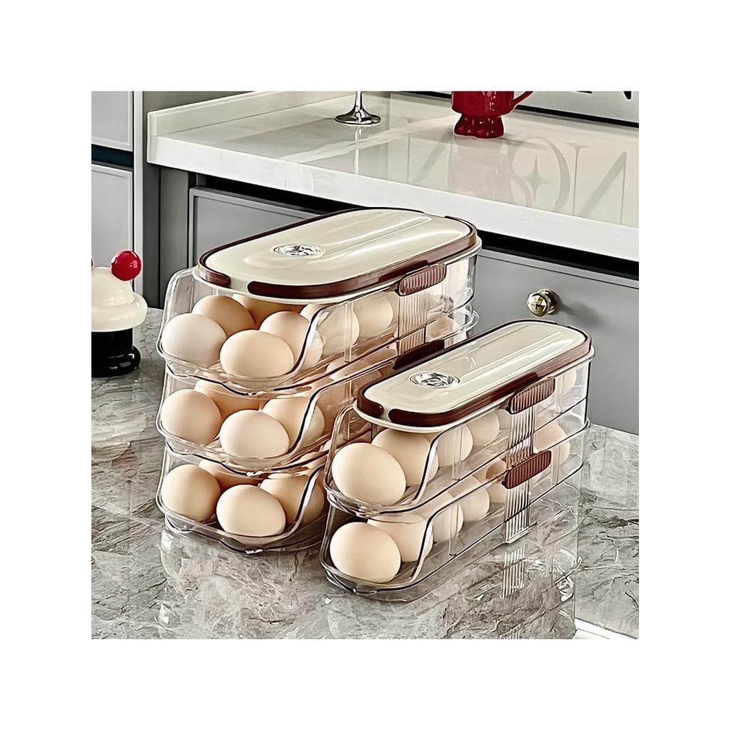 Caixa de armazenamento de ovos portátil geladeira porta lateral Rack de armazenamento cozinha tipo gaveta dedicada caixa
