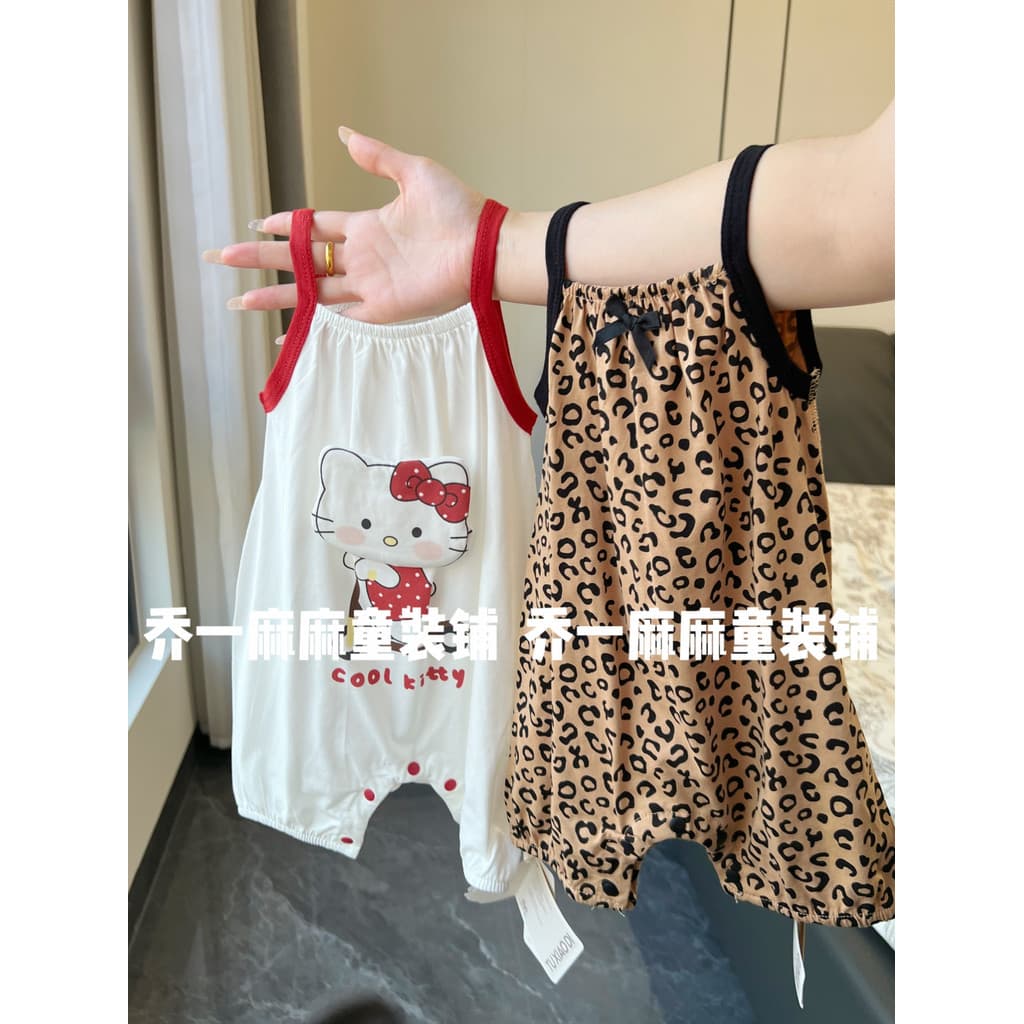 Bebê verão roupas finas exterior usar algodão puro bebê menina estilingue macacão bebê
