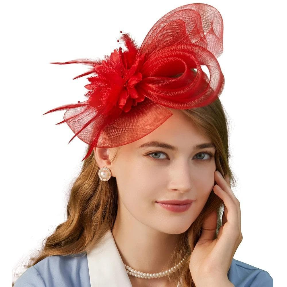 Cocar Fascinator   , Faixa De Cabeça Pequena De Luxo Retrô Britânico , Contas Transparentes