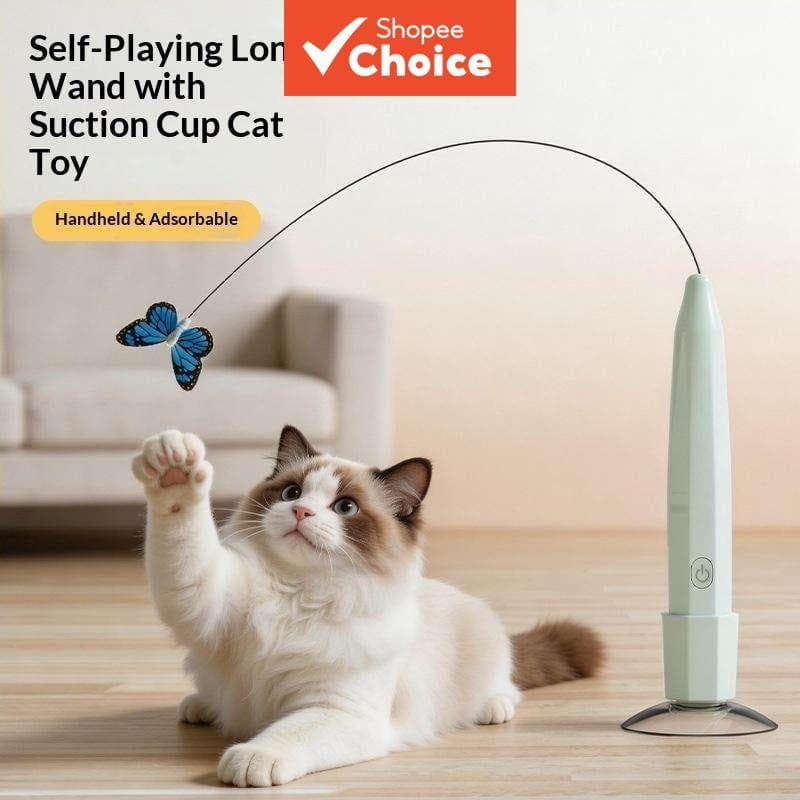 Borboleta Giratória Elétrica Para Brinquedo Teaser De Gato , Varinha Automática 360 , Base De Ventosa Forte , Interativa