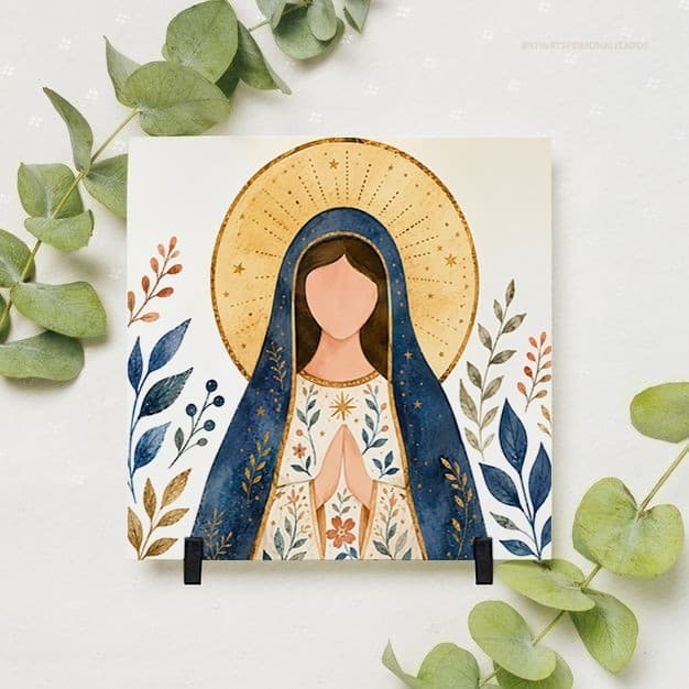 Azulejo Decorativo Nossa Senhora - Acompanha Suporte
