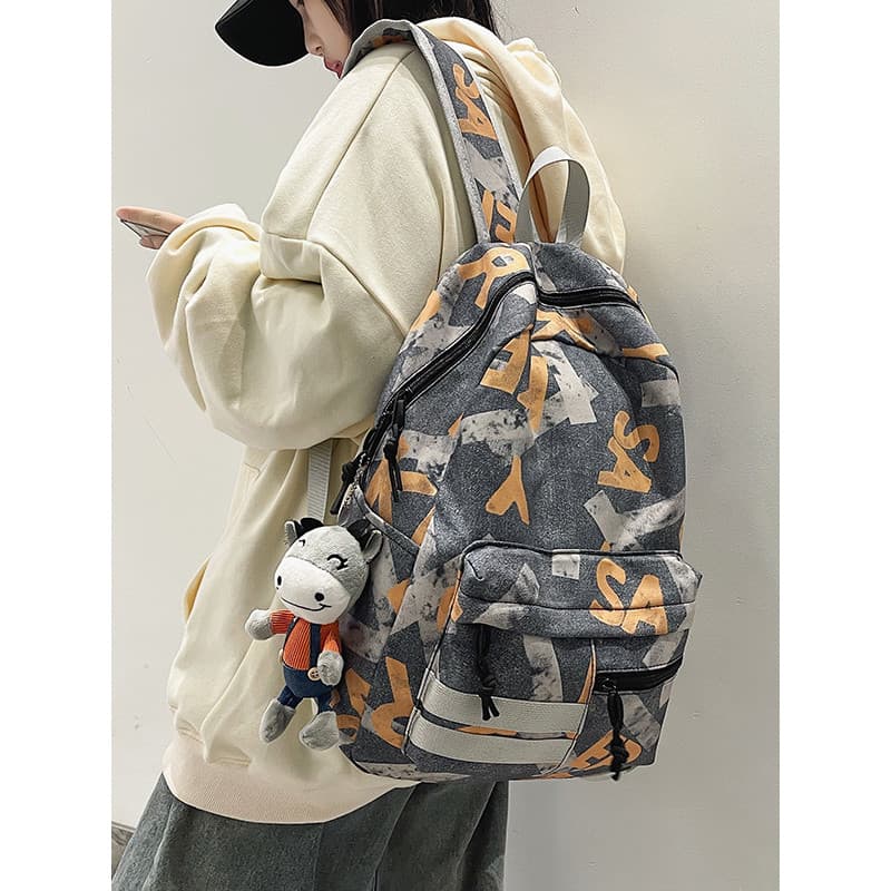 Mochila escolar francesa feminina, estudantes do ensino médio, moda camuflada, mochila de viagem Original, lona, faculda