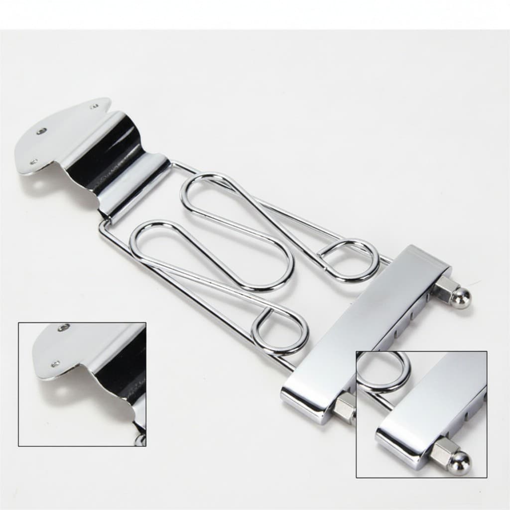Ponte De Guitarra Jazz Arremate Ajustável Com Trapézio Metal Ferragem Decorativa Para Guitarristas