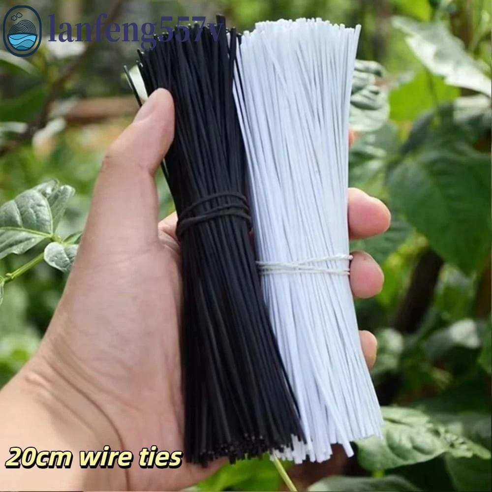 LANFENG 1000 PCS Laços Torcidos , De Torção Reutilizáveis De Fio De Metal Plástico , Tiras Branco Preto