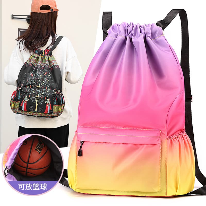 Saco de cordão mochila grande capacidade saco de viagem esportes lazer saco de viagem leve cordão masculino feminino moc