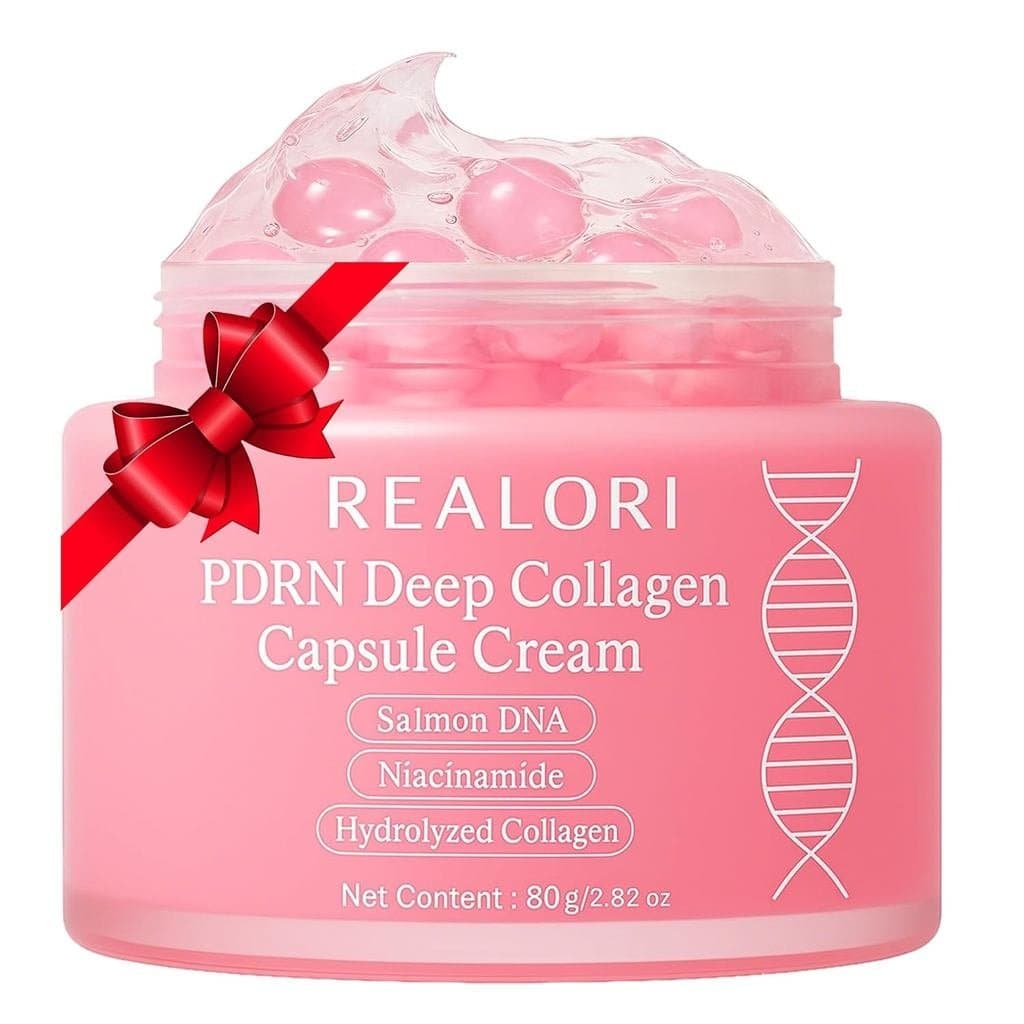 Creme em Cápsula PDRN com Vitamina C e Colágeno – Hidratante Coreano Boba para o Rosto, Creme Rosa para Hidratação Profu