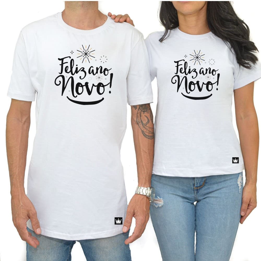 Kit 2 Camiseta Casal Dia Dos Namorados Estampa Casal Love Feliz Ano Novo