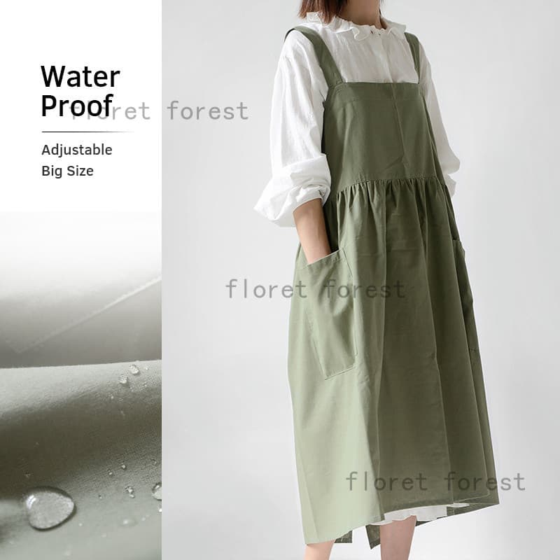 Floresta selecionada algodão Extra grande publicidade avental algodão linho atacado cozinha flor loja roupas de trabalho