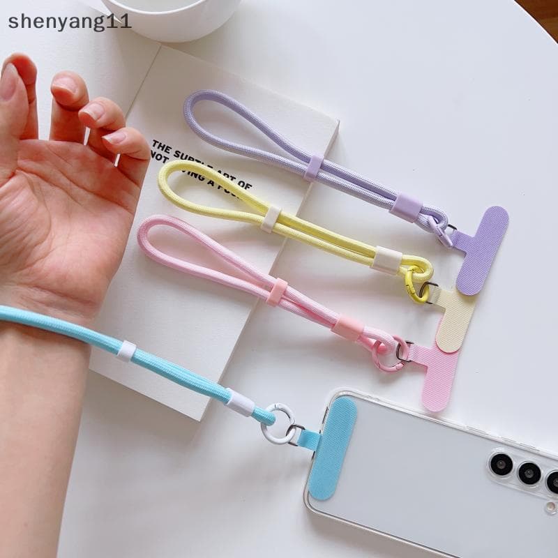 shen Moda Simples Doce Cor Cordão Do Telefone Móvel Pulseira Ajustável Corrente Universal Anti-Perdido Chaveiro Celular