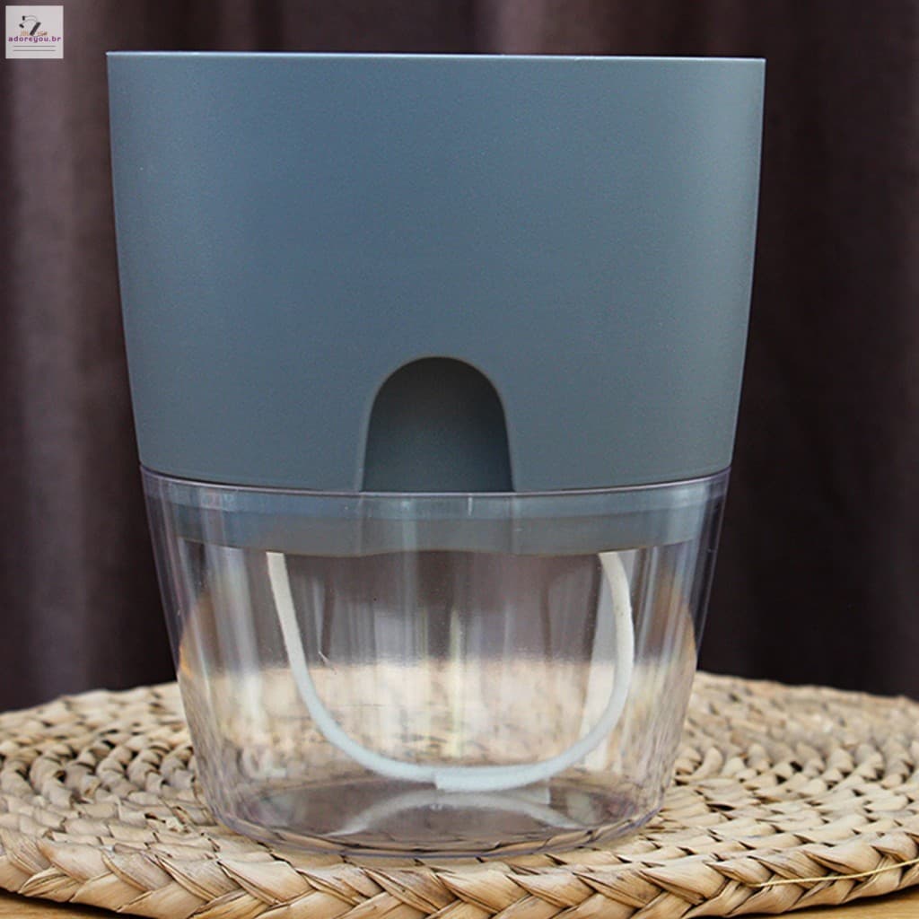 Vaso De Plástico Transparente Para Plantas , 1 Pacote , Camada Dupla , Plantador De Rega Automática Com Design De Armaze