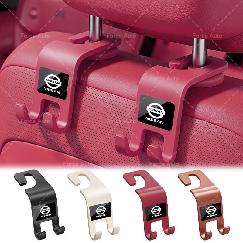 1/2/4 Pçs ABS Gancho De Assento De Carro Encosto De Cabeça Pendurado Organizador Para Nissan Juke Tiida Teana GTR 350Z 3