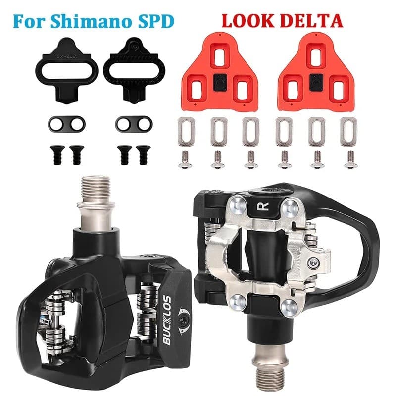 Pedal de bicicleta BUCKLOS SPD LOOK DELTA, sistema de alumínio, pedal de travamento automático para bicicleta de estrada