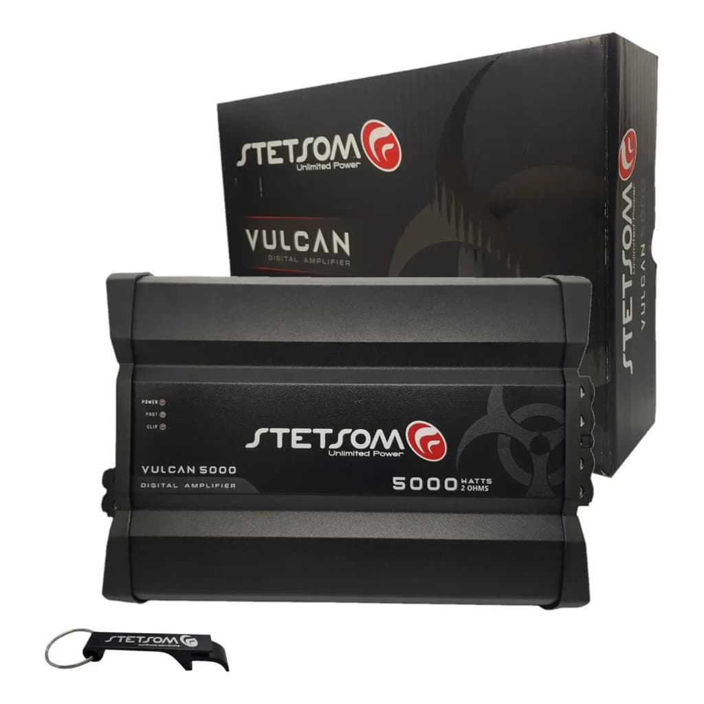 Módulo Stetsom Vulcan 5000 2 Ohms Amplificador Mono Full Range 10hz ~ 12khz 5000w Rms Em 2 Ohms Entrada Rca 1 Canal