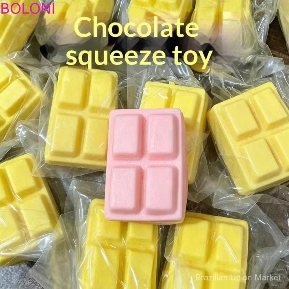 Brinquedo antiestresse em formato de barra de chocolate, brinquedo sensorial elástico de recuperação lenta.
