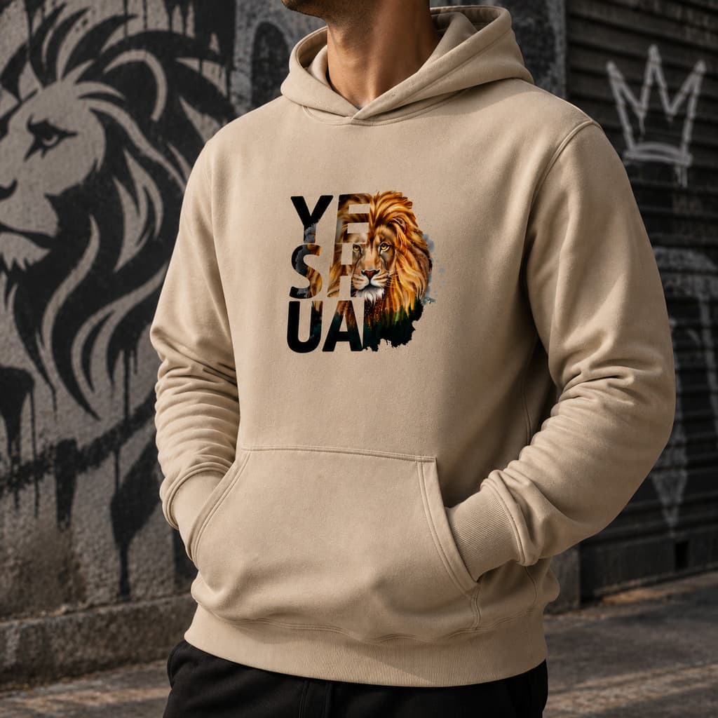 Moletom Canguru Yeshua Leao De Juda Cristão Confortavel Quente Blusa de Frio