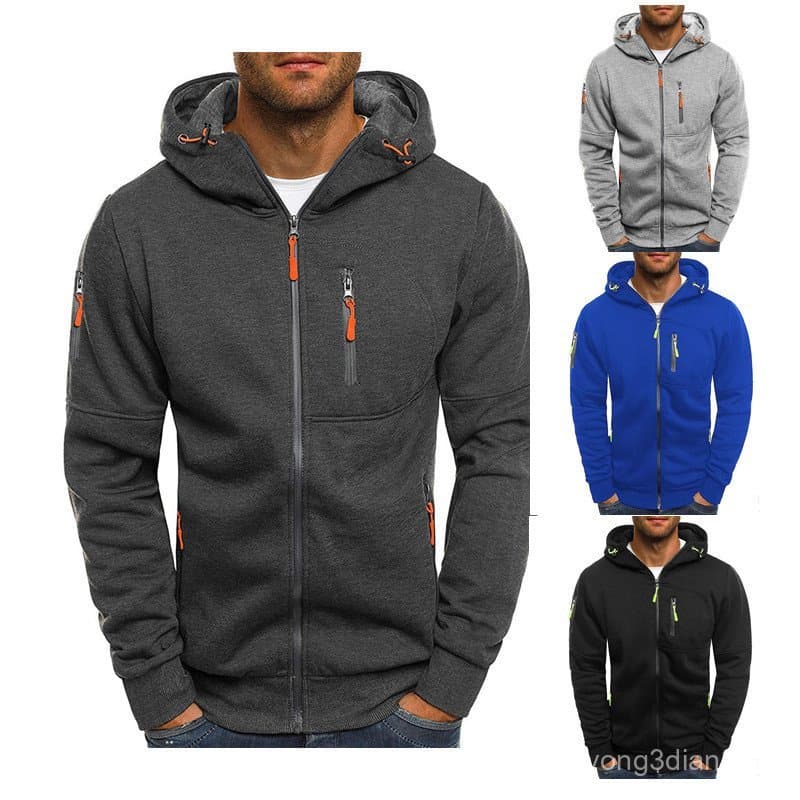 Cross-Border novo estilo Plus Size masculino outono inverno esportes jaqueta de Fitness Casual braço zíper moletom Cardi