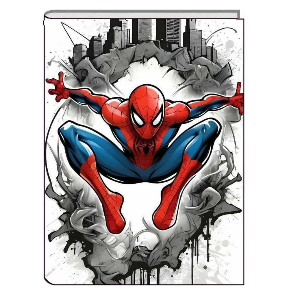 Caderno Homem aranha Brochura Grande 48 Fls Capa Dura